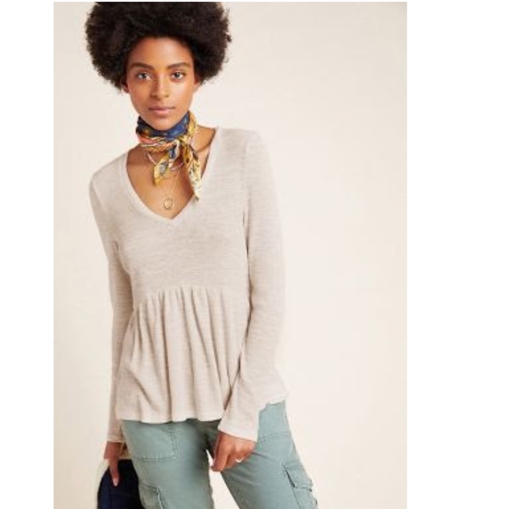 Anthropologie Tallie Peplum Top